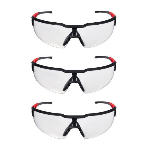 3PK SAFETY GLASSES - CLEAR ANTI-SCRATCH LENSES