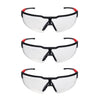 3PK SAFETY GLASSES - CLEAR ANTI-SCRATCH LENSES