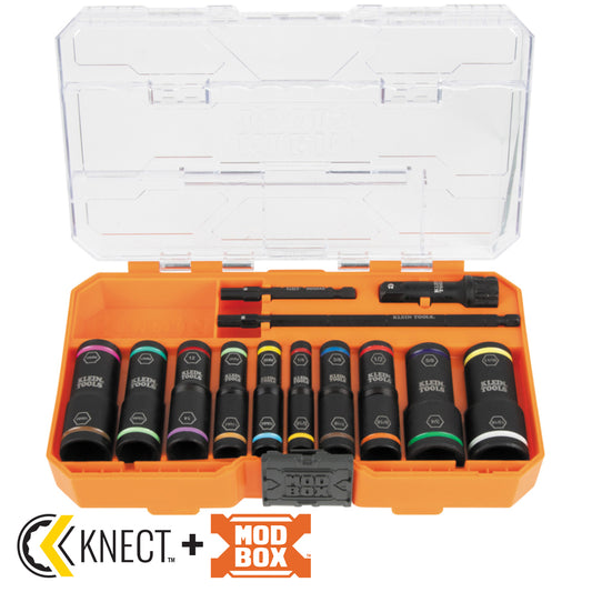 KNECT™ FLIP-20 IMPACT SOCKET SET, SAE AND METRIC, 13-PIECE