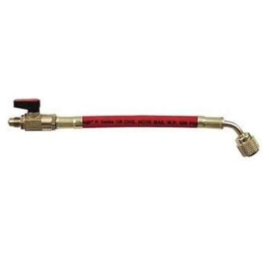 1/4" BALL VALVE -  6" HOSE RED