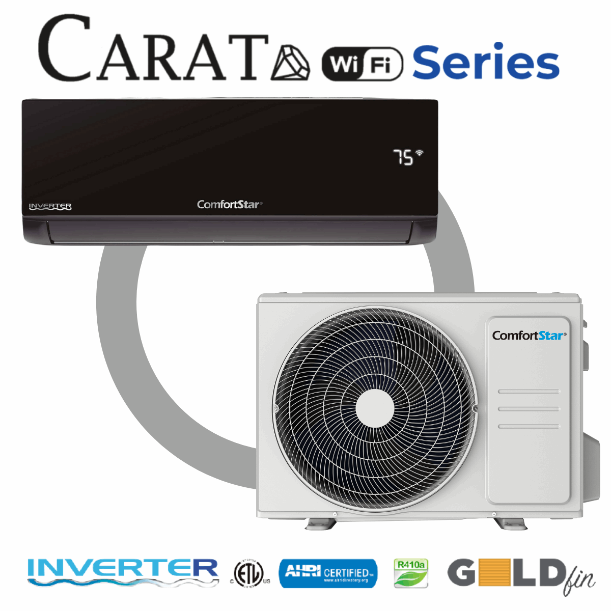 12K COOLING - 115V WALL MOUNTED –  CARAT MINI-SPLIT SYSTEM – 21 SEER2