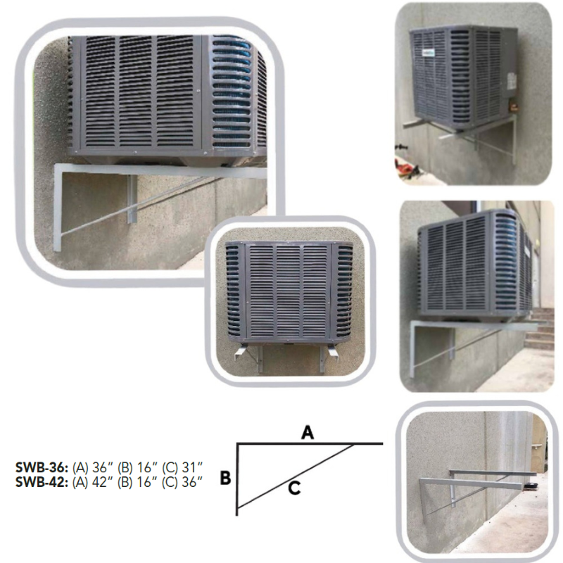 GALVANIZED STEEL UNITARY WALL BRACKET - MAX LOAD: 661.4LBS - H:36" X L:15.98" X D:31"