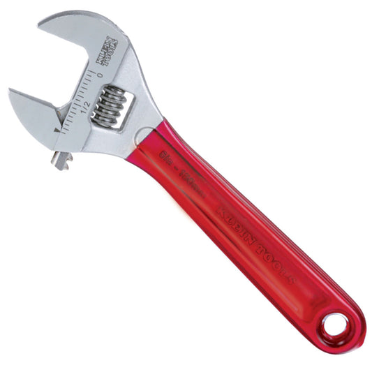 ADJUSTABLE WRENCH, 6-1/2" PLASTIC -DIP HANDLE