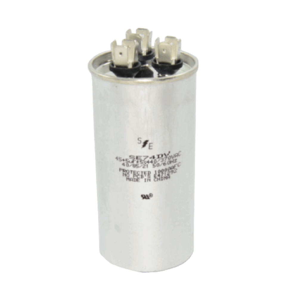 30+7.5 ΜF MFD 370V/440V DUAL ROUND CAPACITOR